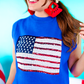 American Flag Sequin Sweater Vest