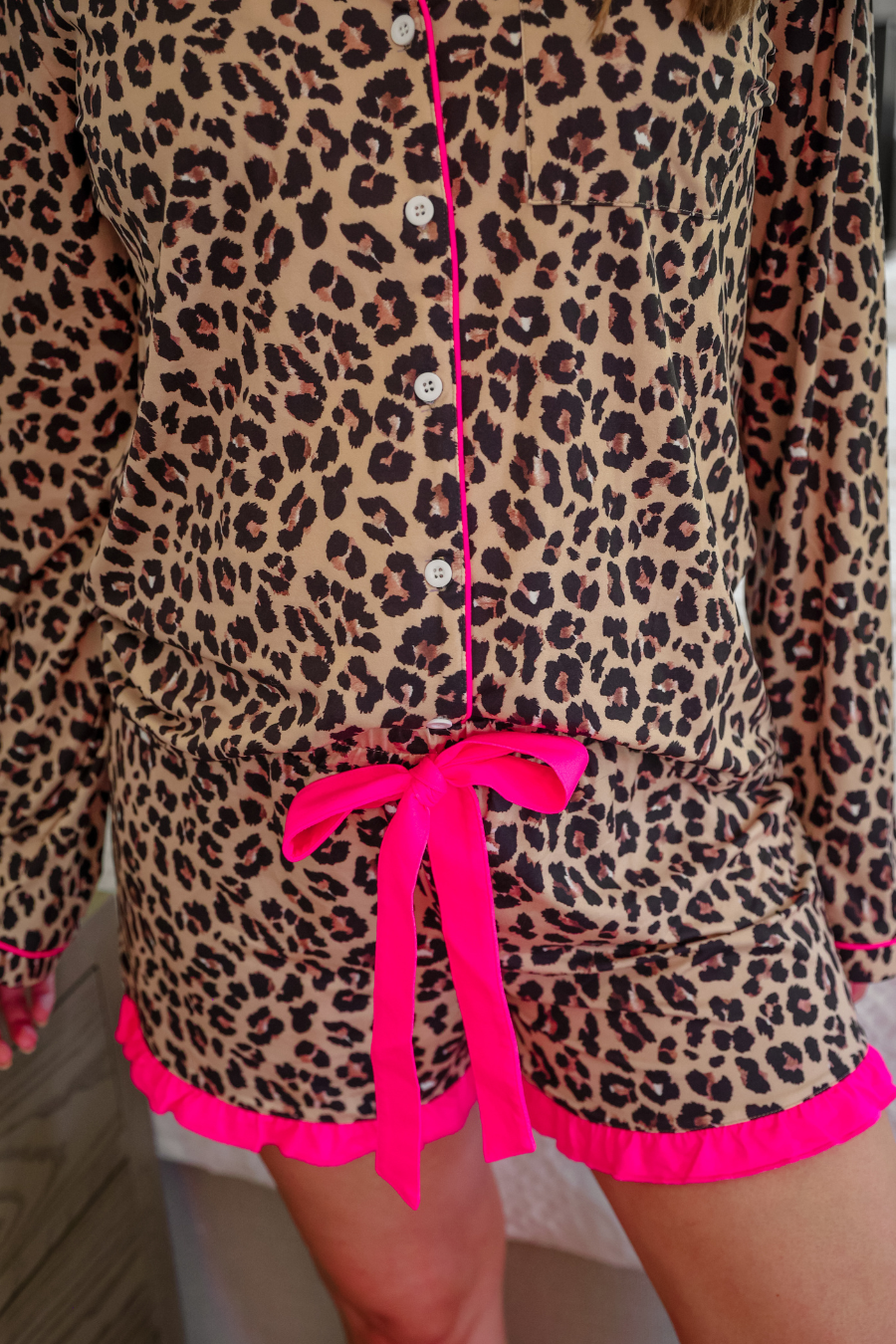 PREORDER- Prima Donna Leopard Ruffle Pajama Set