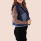 Jordan Ruffle Denim Vest- Dark Denim