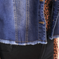Jordan Ruffle Denim Vest- Dark Denim