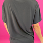 PREORDER-Faux Leather Bow Oversized Tee
