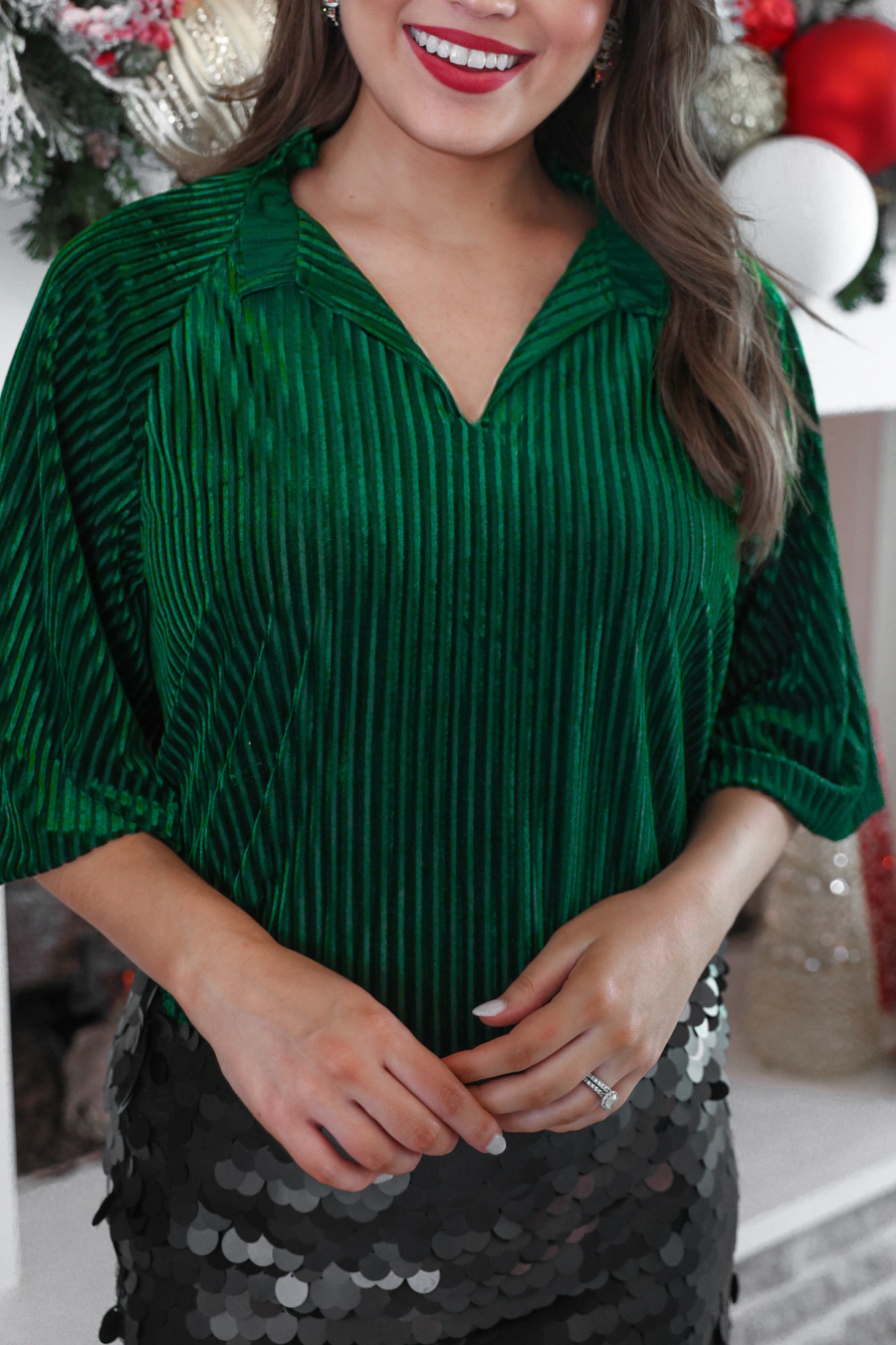 Eve Striped Velvet Top