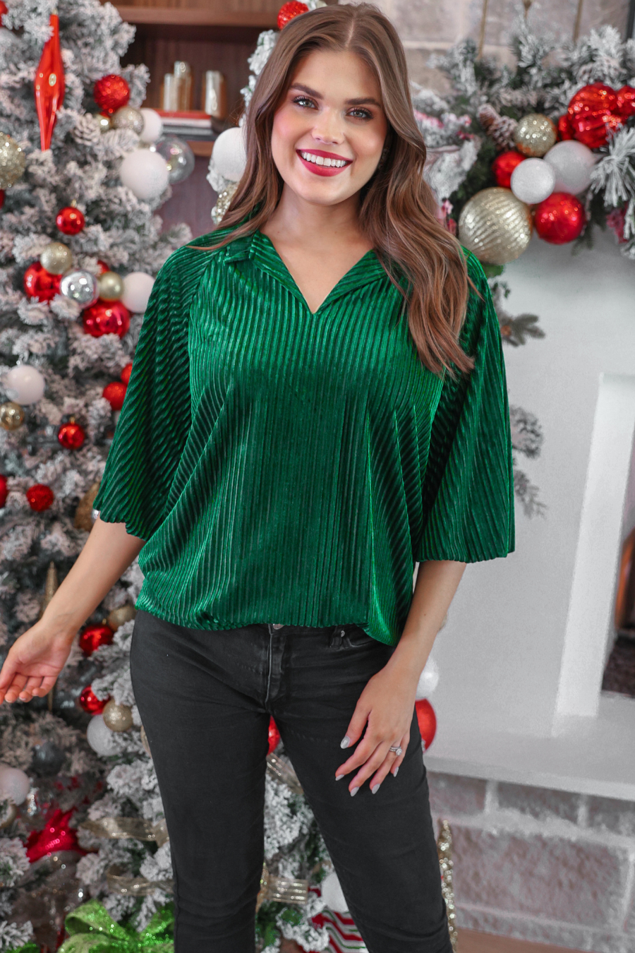 Eve Striped Velvet Top