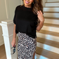 Leopard Printed Midi Skirt