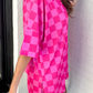 Daily Basis Biker Set, Pink/Pink Checkered