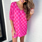 Daily Basis Biker Set, Pink/Pink Checkered