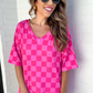 Daily Basis Biker Set, Pink/Pink Checkered