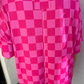 Daily Basis Biker Set, Pink/Pink Checkered