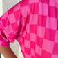 Daily Basis Biker Set, Pink/Pink Checkered