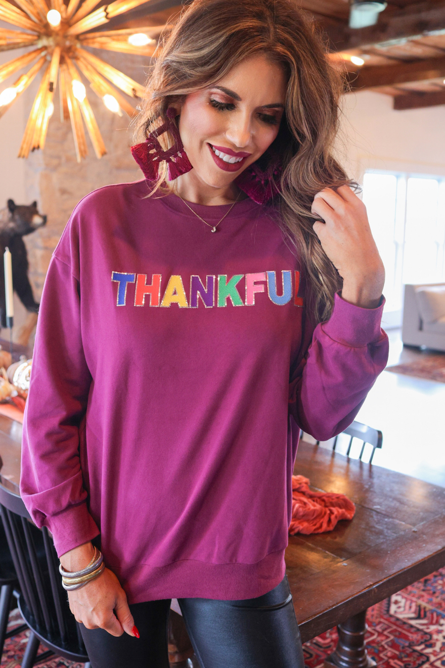 Thankful Sequin Sweatshirt