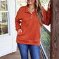 Tanner Textured Quarter Zip, Rust