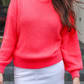 Sweet As Sugar Sweater, Neon Coral