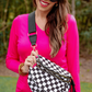 Running Errands Bum Bag, Black/White Checkered