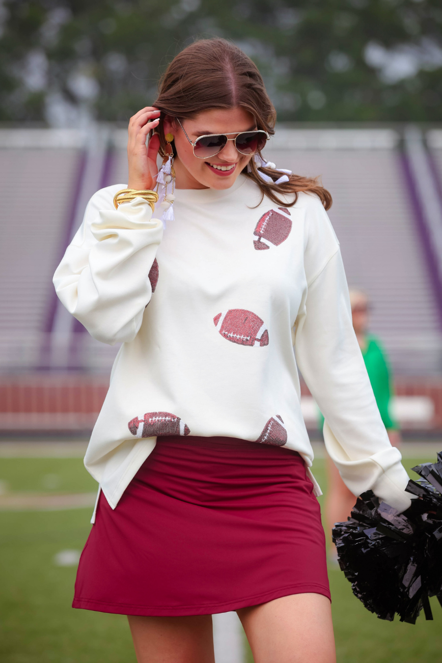 Football Season Sequin Sweatshirt Tunic