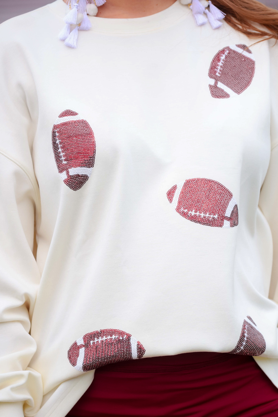 Football Season Sequin Sweatshirt Tunic