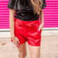 New York Minute Faux Leather Shorts