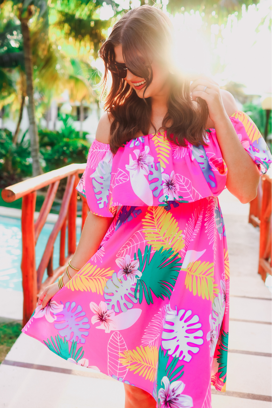 Truly Tropical Off The Shoulder Dress