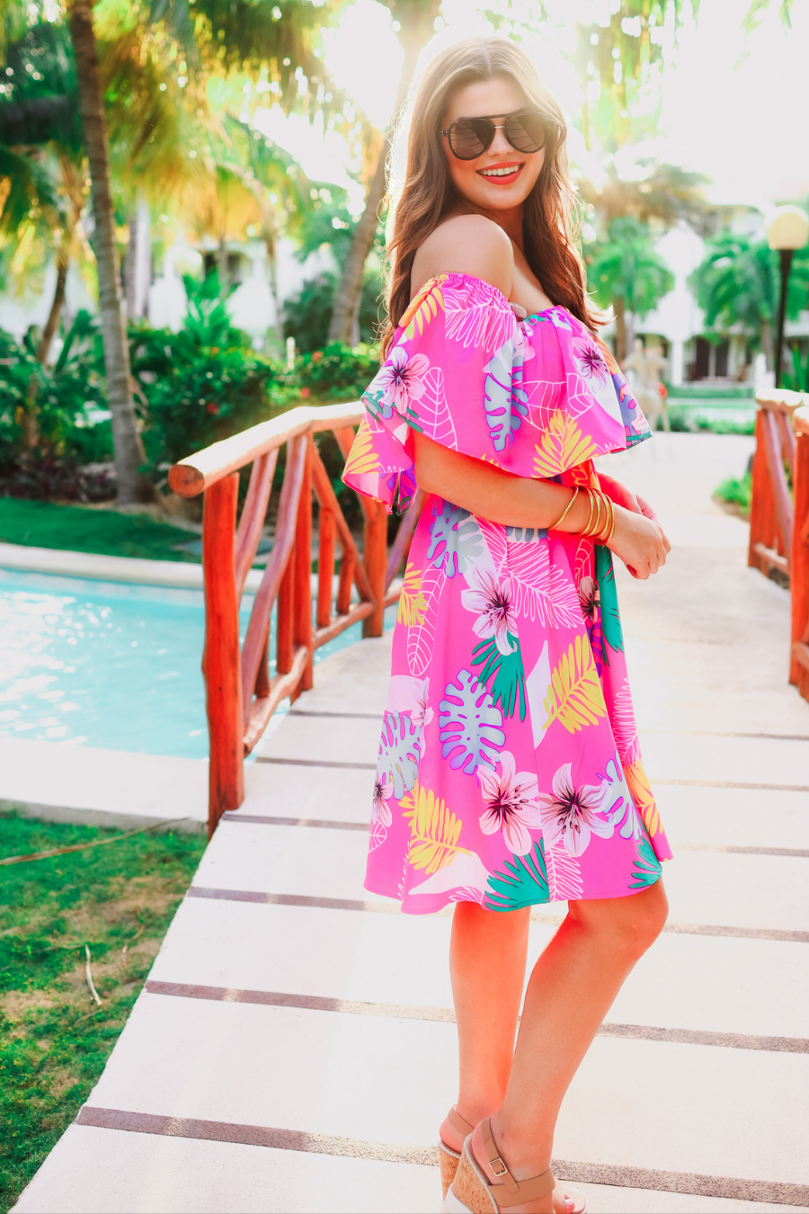 Truly Tropical Off The Shoulder Dress