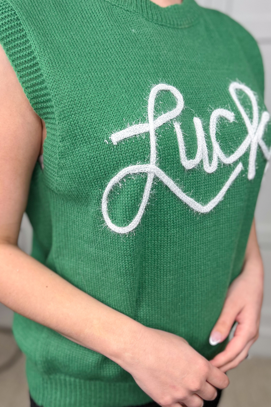 Lucky Charm Tinsel Sweater Vest