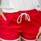 PREORDER-Red And White Drawstring Everyday Shorts