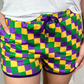 Beads And Bourbon Checkered Drawstring Everyday Shorts