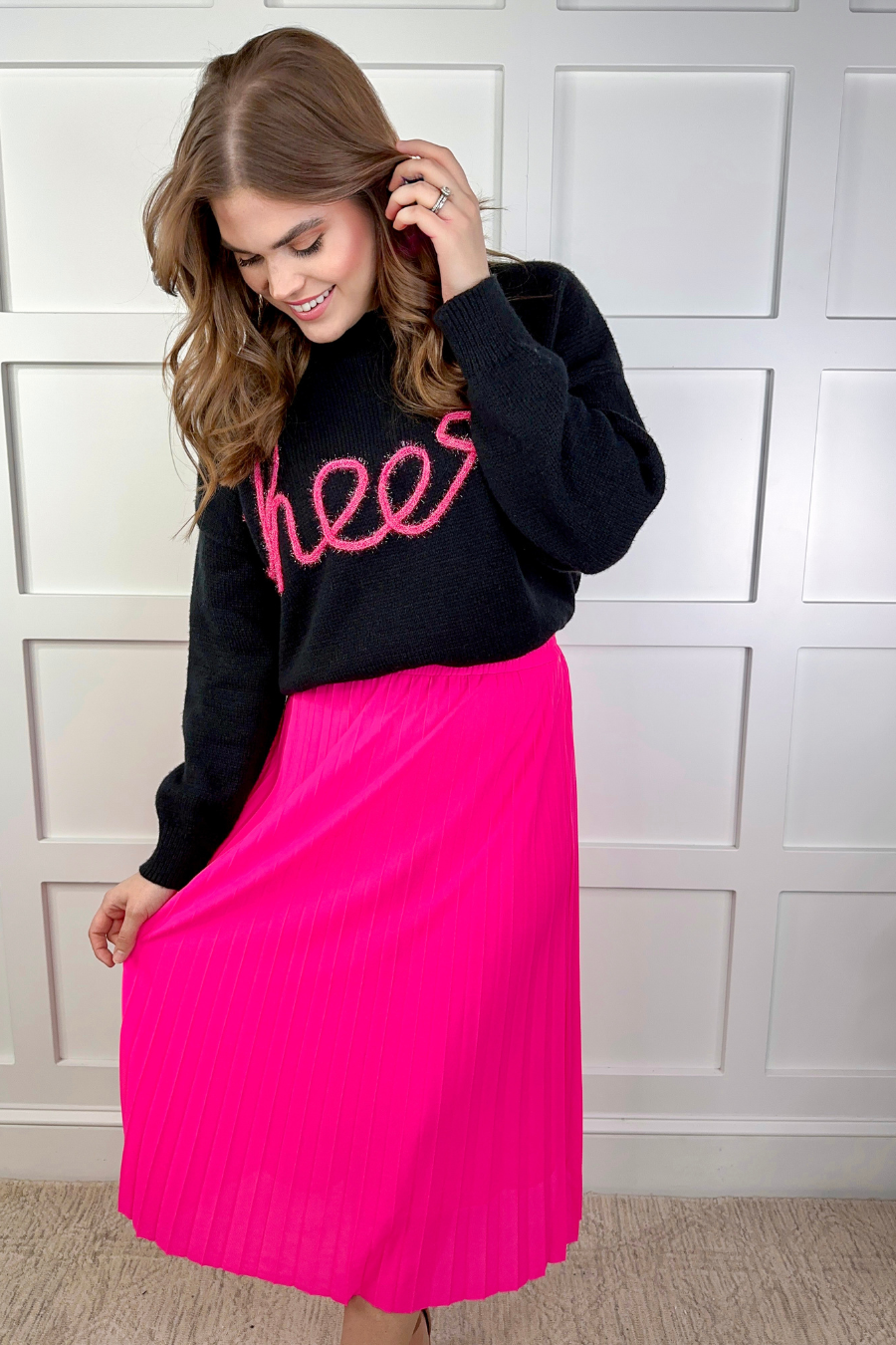 Aubrey Pleated Midi Skirt - Jess Lea Wholesale