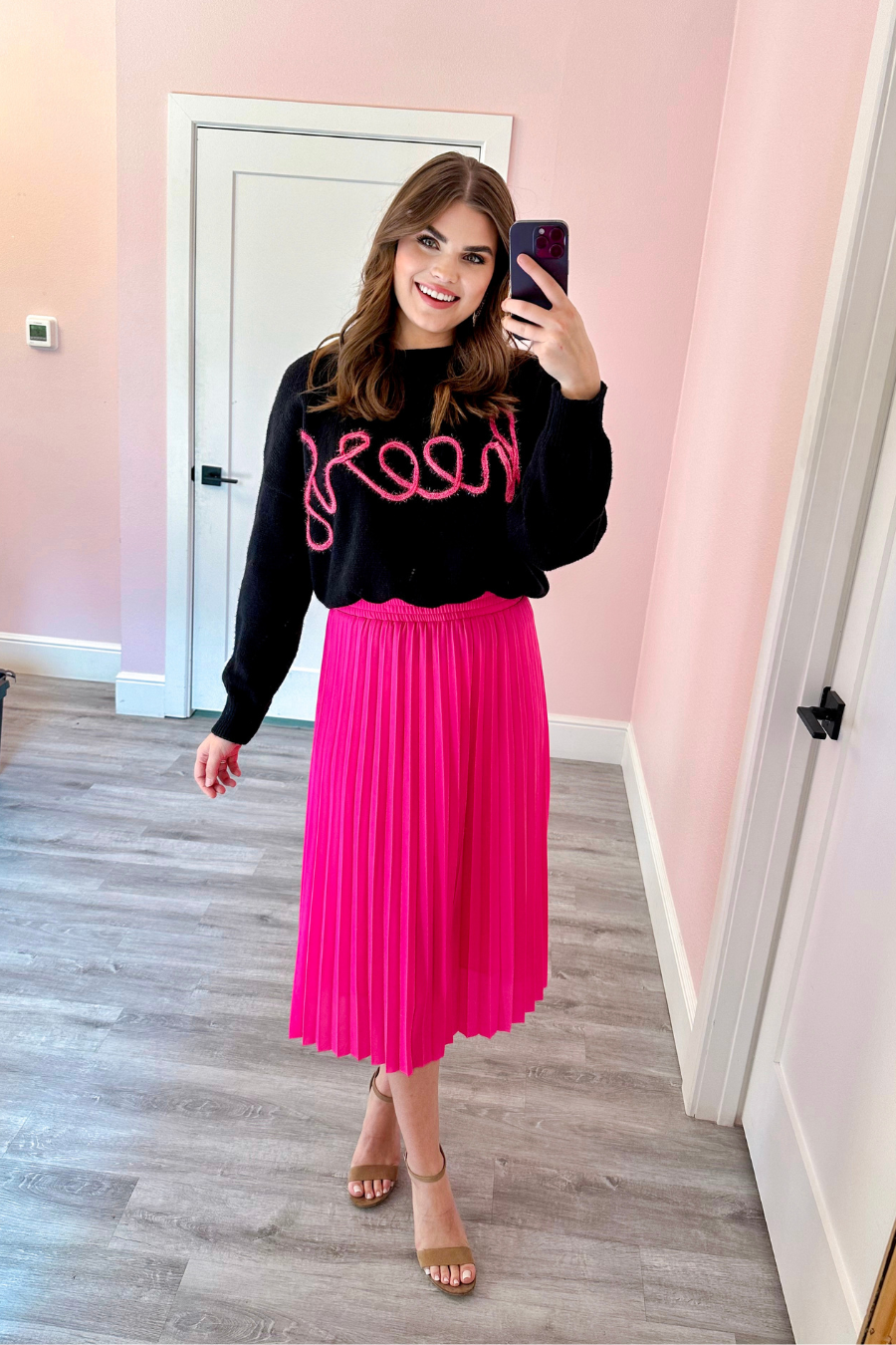 Aubrey Pleated Midi Skirt - Jess Lea Wholesale