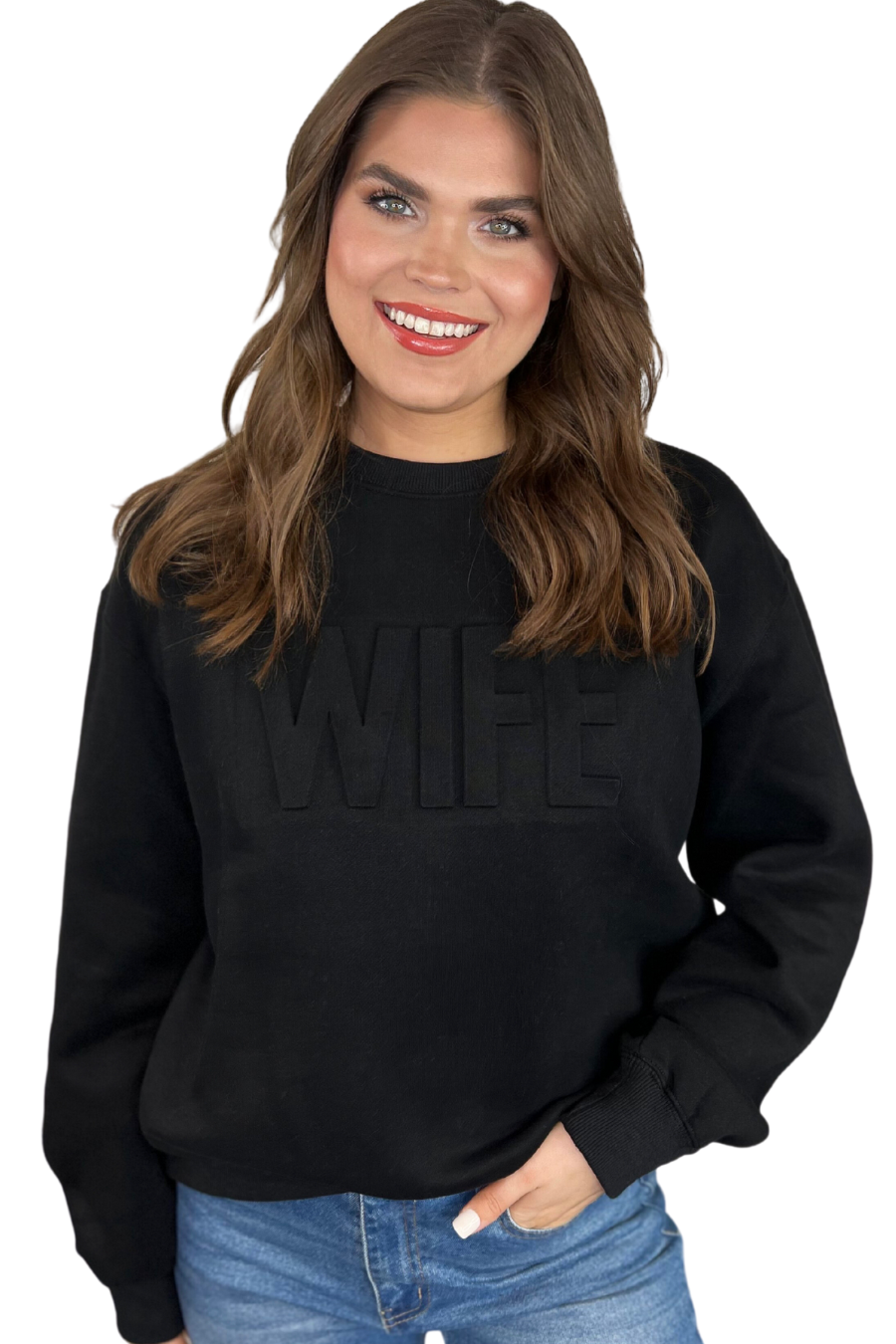 Wife Embossed Sweatshirt – Jess Lea Wholesale