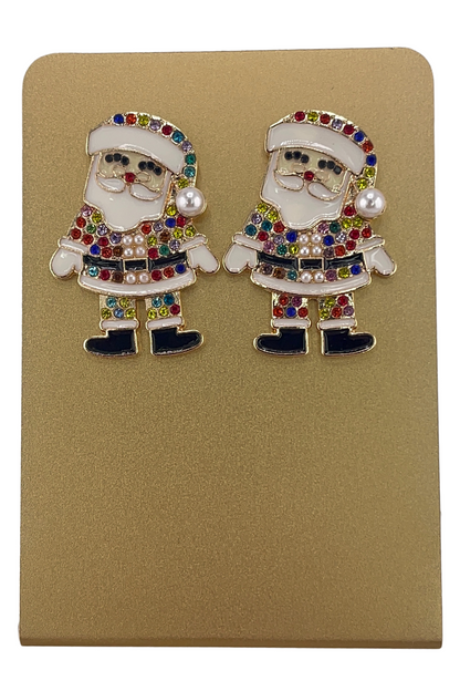 Santa's Helper Rhinestone Earrings