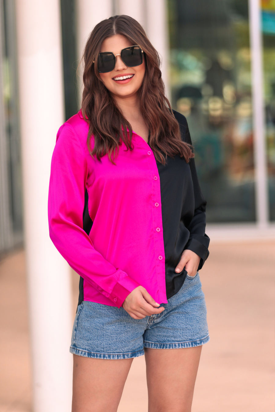 On Trend Button Up Top - Jess Lea Wholesale