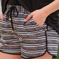 Get In Line Striped Leopard Drawstring Everyday Shorts