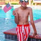 Boys Set Sail Striped Swim Trunks
