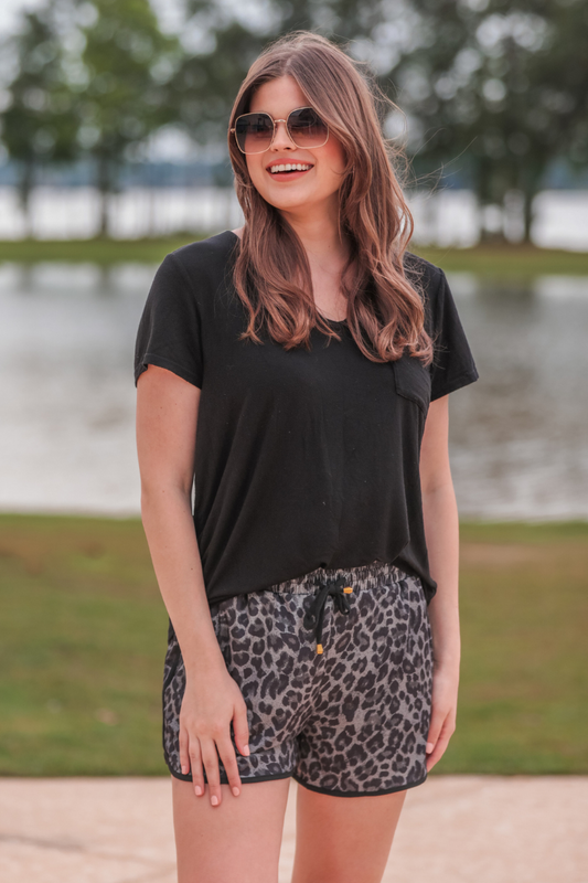 Spot On Leopard Drawstring Everyday Shorts - Jess Lea Wholesale