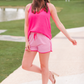 Think Pink Solid Drawstring Everyday Shorts - Jess Lea Wholesale