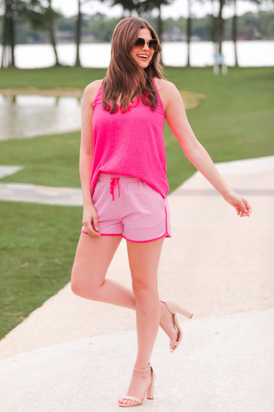 Think Pink Solid Drawstring Everyday Shorts - Jess Lea Wholesale