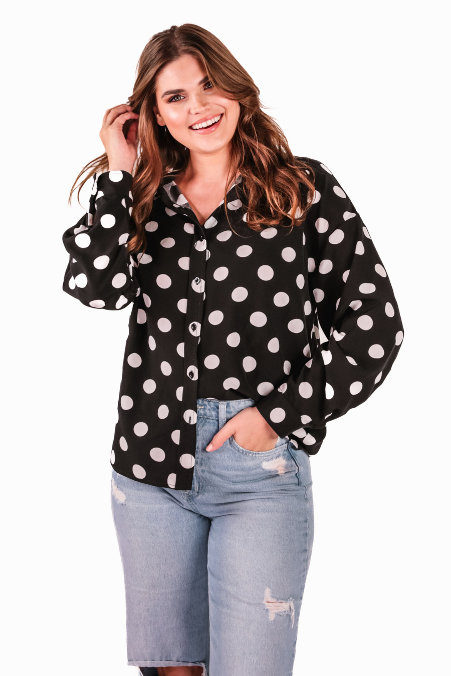 Darling Dot Button Up Top - Jess Lea Wholesale