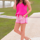 Think Pink Solid Drawstring Everyday Shorts - Jess Lea Wholesale