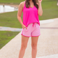 Think Pink Solid Drawstring Everyday Shorts - Jess Lea Wholesale