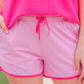 Think Pink Solid Drawstring Everyday Shorts
