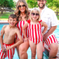 Boys Set Sail Striped Swim Trunks