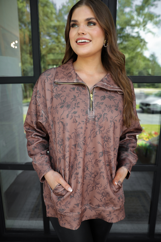 PREORDER- Everyday Pullover- Rosewood Bloom