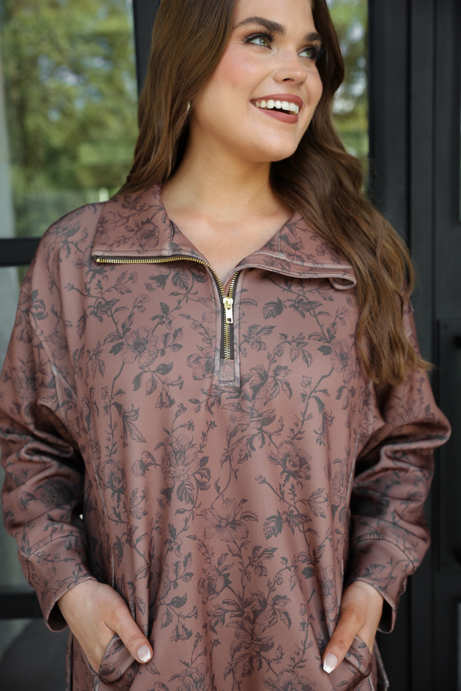 Everyday Pullover- Rosewood Bloom