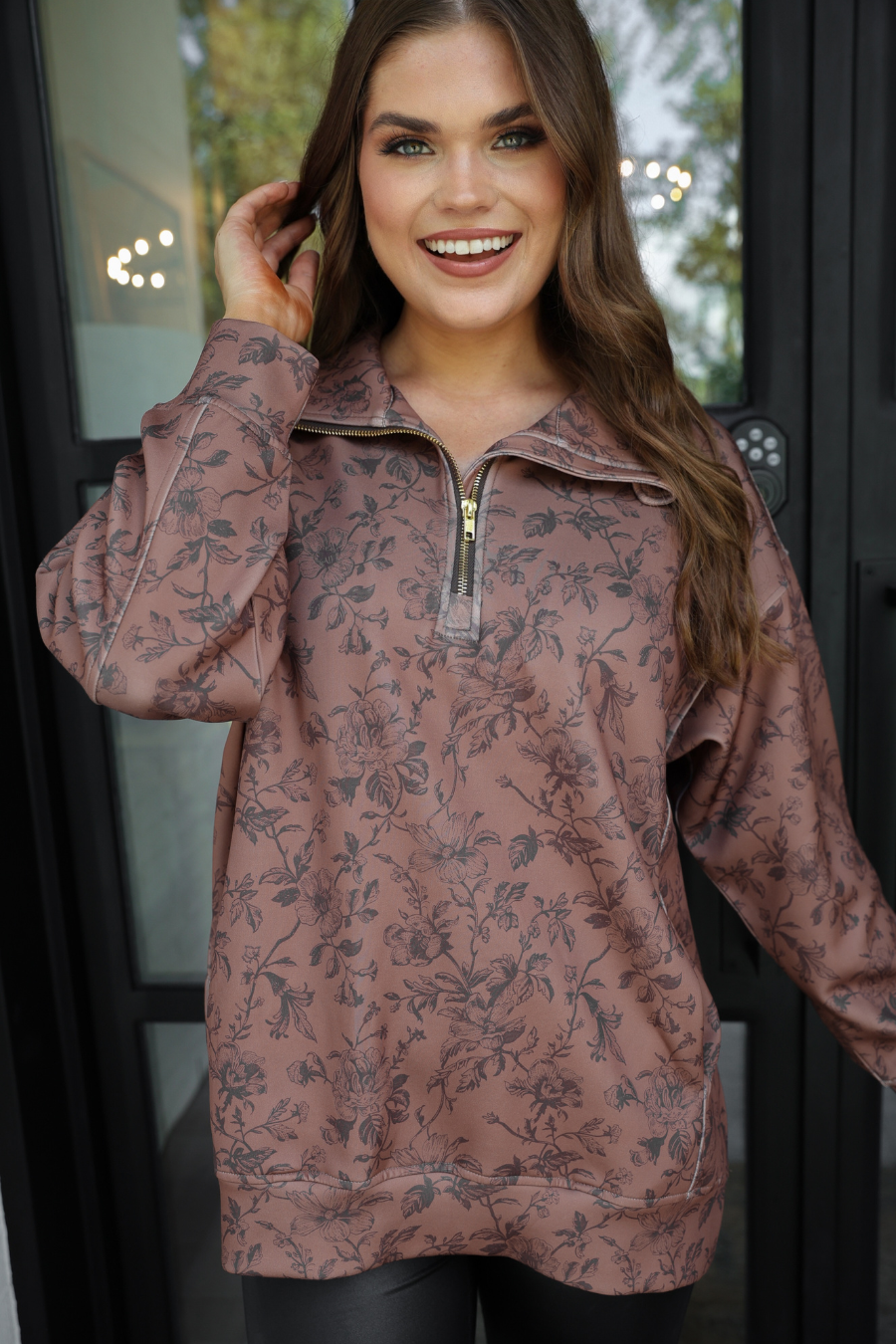 Everyday Pullover- Rosewood Bloom