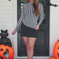 Keigan Mesh Top- Black/White Stripes