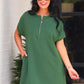 PREORDER- Ezra Textured Zipper Dress- Olive