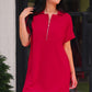 PREORDER- Ezra Textured Zipper Dress- Red