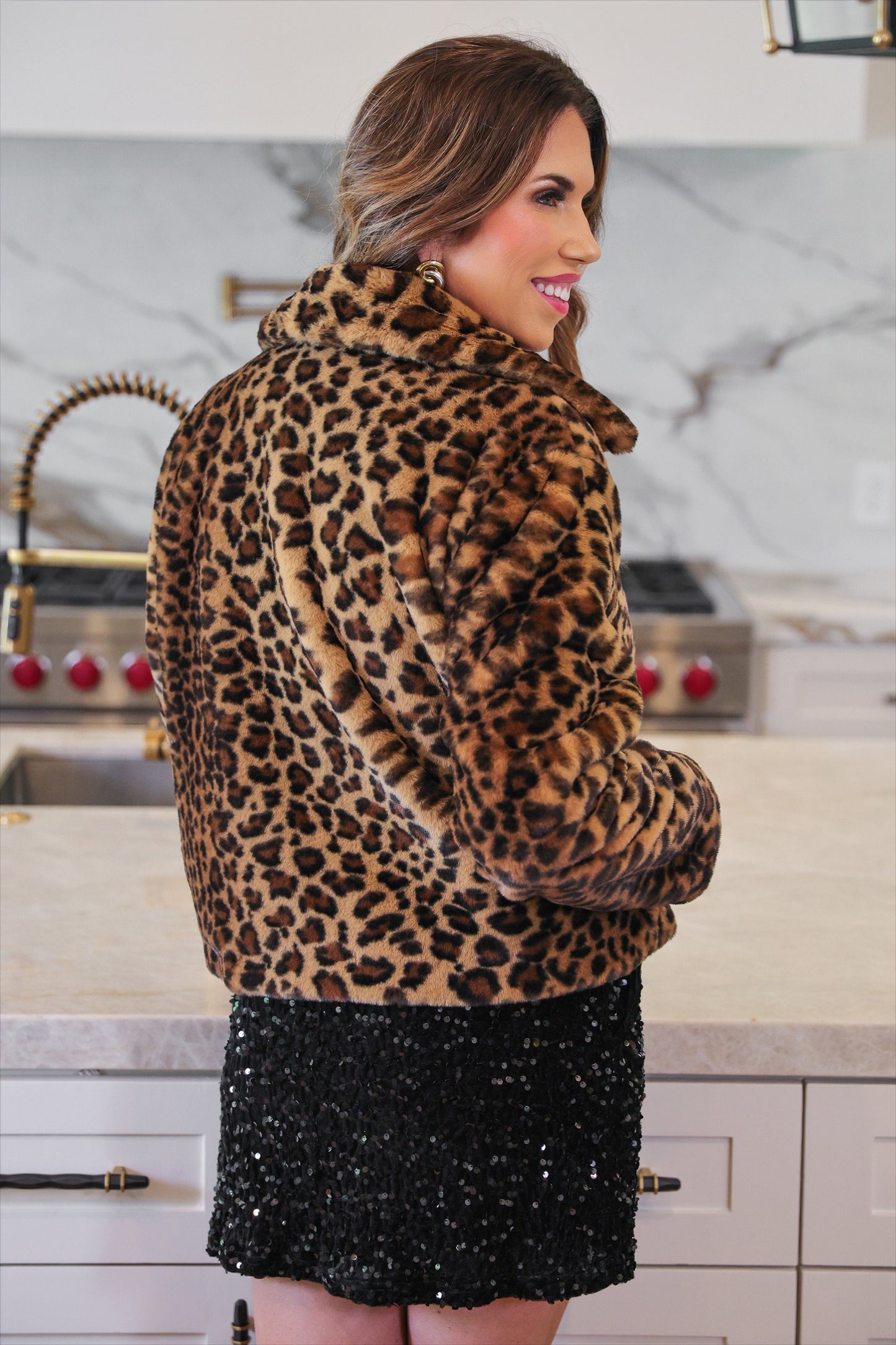 PREORDER- After Midnight Faux Fur Leopard Jacket