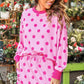 PREORDER- Printed Terry Skort Set- Pink/Magenta Polka Dot