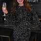 PREORDER- Old Flame Sequin Dress - Black