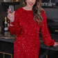 Preorder- Old Flame Sequin Dress - Red